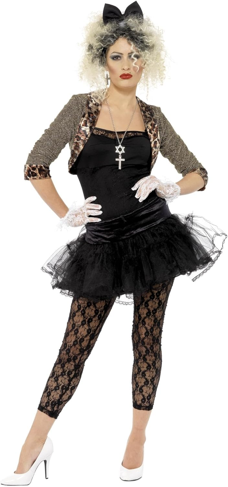 Smiffy'S Women'S 80'S Wild Child Costume, Jacket, Top, Tutu, Leggings Gloves and Headband, Back to the 80'S, Serious Fun, Size 10-12, 36233 image number 4