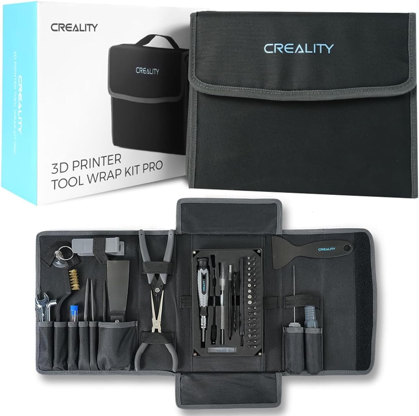 Official 3D Printer Tools Wrap Pro Kit, Includes Nozzle Cleaning Tool, Deburring Tools,Storage Bag for 3D Printer Assembly,Removal,Cleaning,Finishing(74Pcs) image number 5