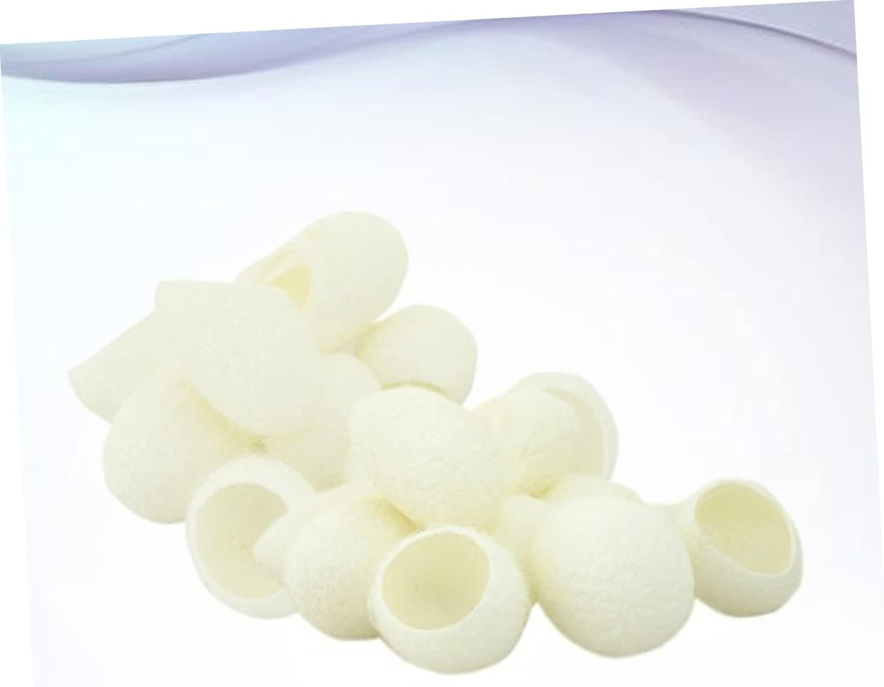 Baluue 200Pcs Natural Organic Facial Cleaning Silkworm Balls for Skin Care Whitening Exfoliator Blackheads Removal Beauty Natural Silk Ball Cleaning Silk for Pore Scrubbing image number 3