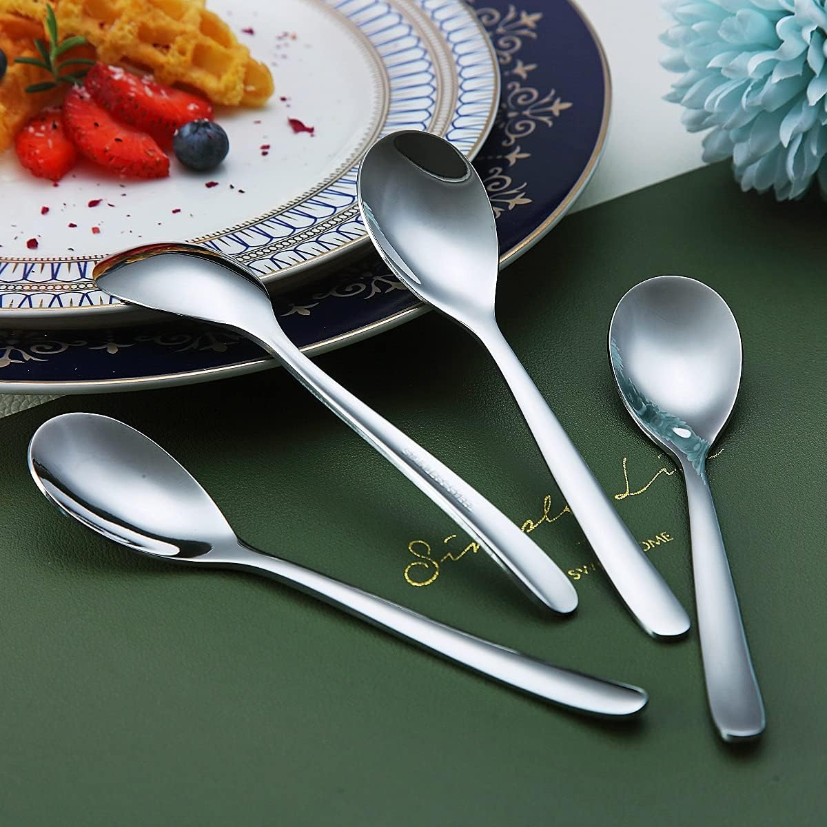 Demitasse Espresso Mini Spoons, 5.5'' Stainless Steel, Set of 6, Dishwasher Safe (Silver) image number 5