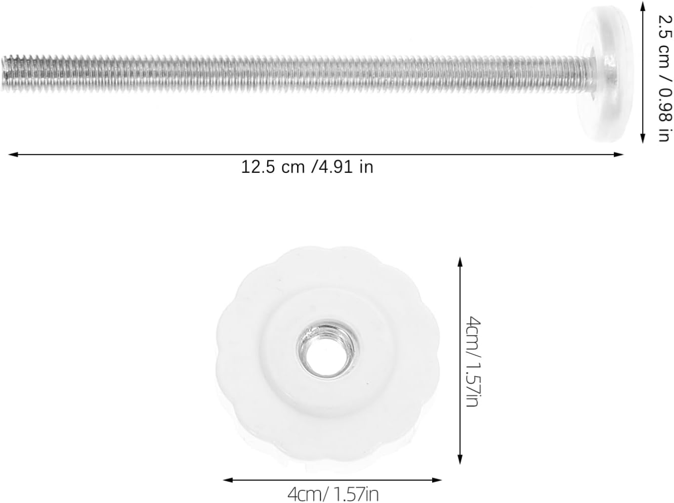 HEMOTON 4 Pack Pressure Gate Threaded Spindle Rod, M8 Baby Gates Accessory Screw Bolts Kit Fit for All Pressure Mounted Gates (125Mm) image number 2