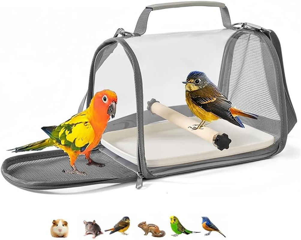 LMSNE Portable Small Bird Travel Cage Carrier, a Convenient Go Out Solution for Various Birds and Lizard image number 2