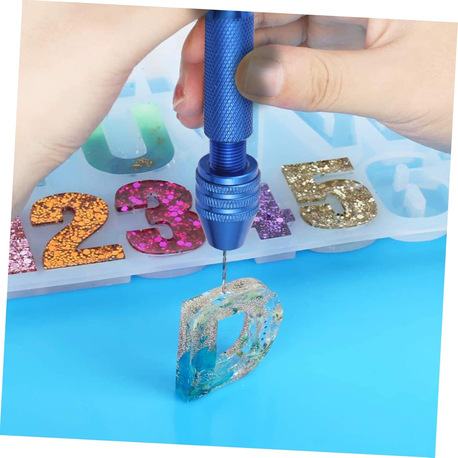 HOMSFOU 76Pcs Hand Drill Set Pin Vice Mini Drill Bits for Woodworking Electronics Assembly Model Making Lightweight and Portable image number 5