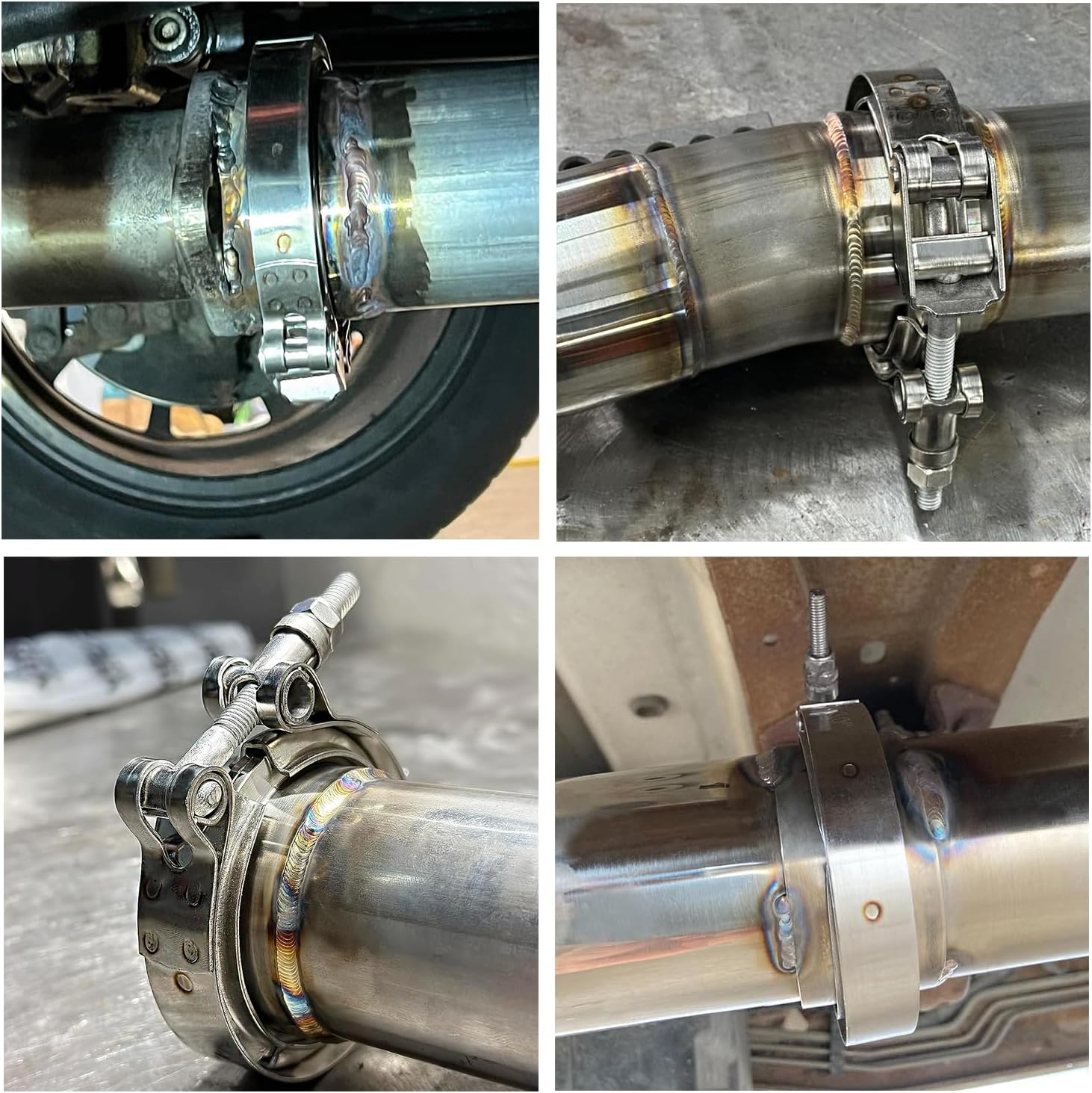 2.5 Inch Stainless Steel Exhaust V Band Clamp Male Female Flange Assembly, V Band Clamp with Flanges for Turbo Downpipes Exhaust Systems (2.5 Inch) image number 6