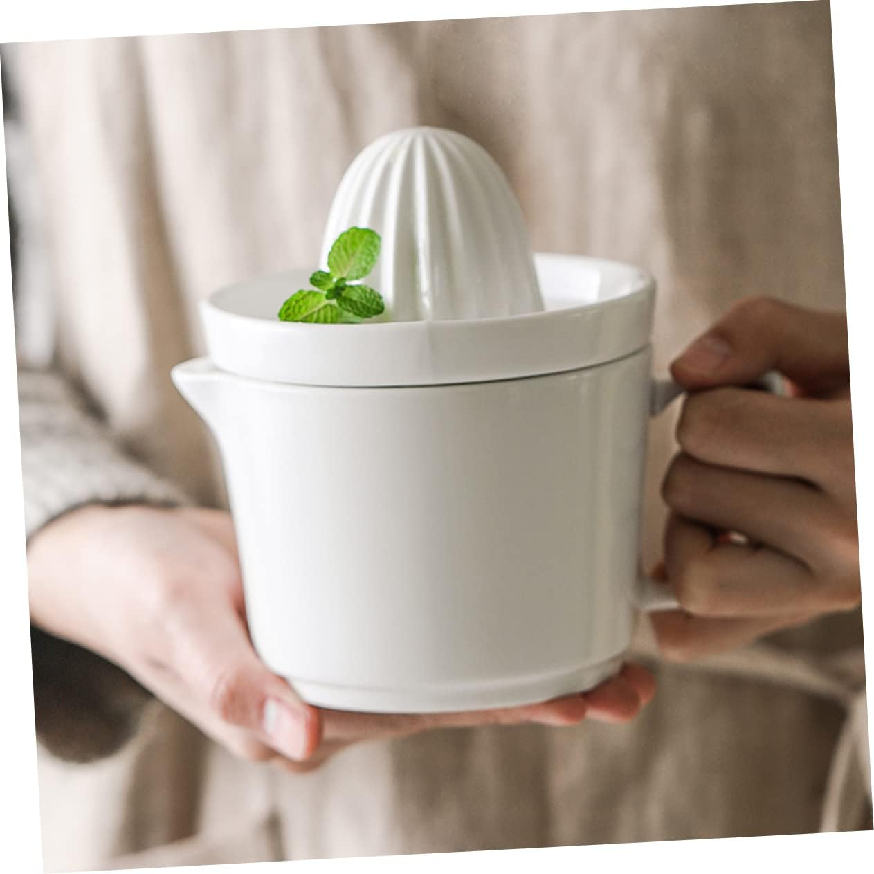 NOLITOY Manual Citrus Juicer Portable Ceramic Squeezer for Quick Juice Extraction Easy to Clean Fruit Squeezer Tool for Lemons Oranges and More image number 3