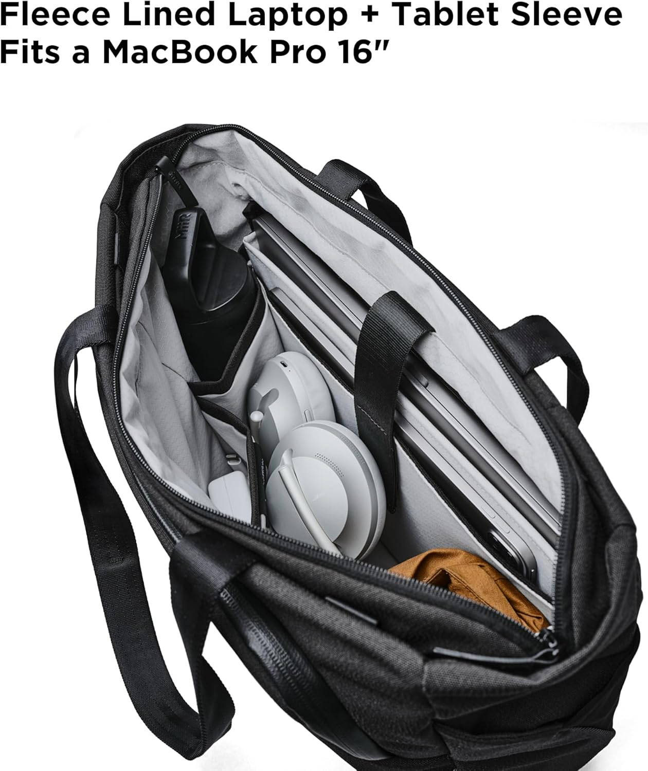 ALPAKA Bravo Tote Bag for 16 Inch Macbook Pro &ndash; Weatherproof 16 Inch Laptop Briefcase for Men & Women, Work Travel Tote (Black)