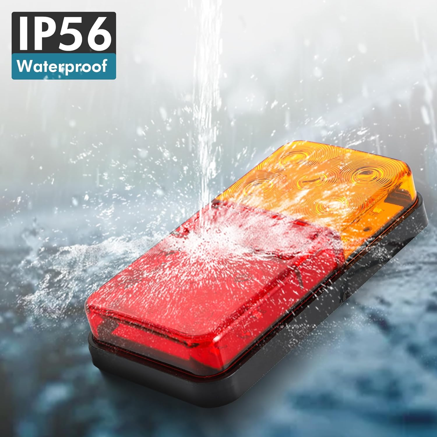 4 Pack 10-LED Trailer Tail Light Kit, 8M 5 Core Cable, 7 Pin Flat Plug for 10-30V UTE Caravan Trailer image number 6