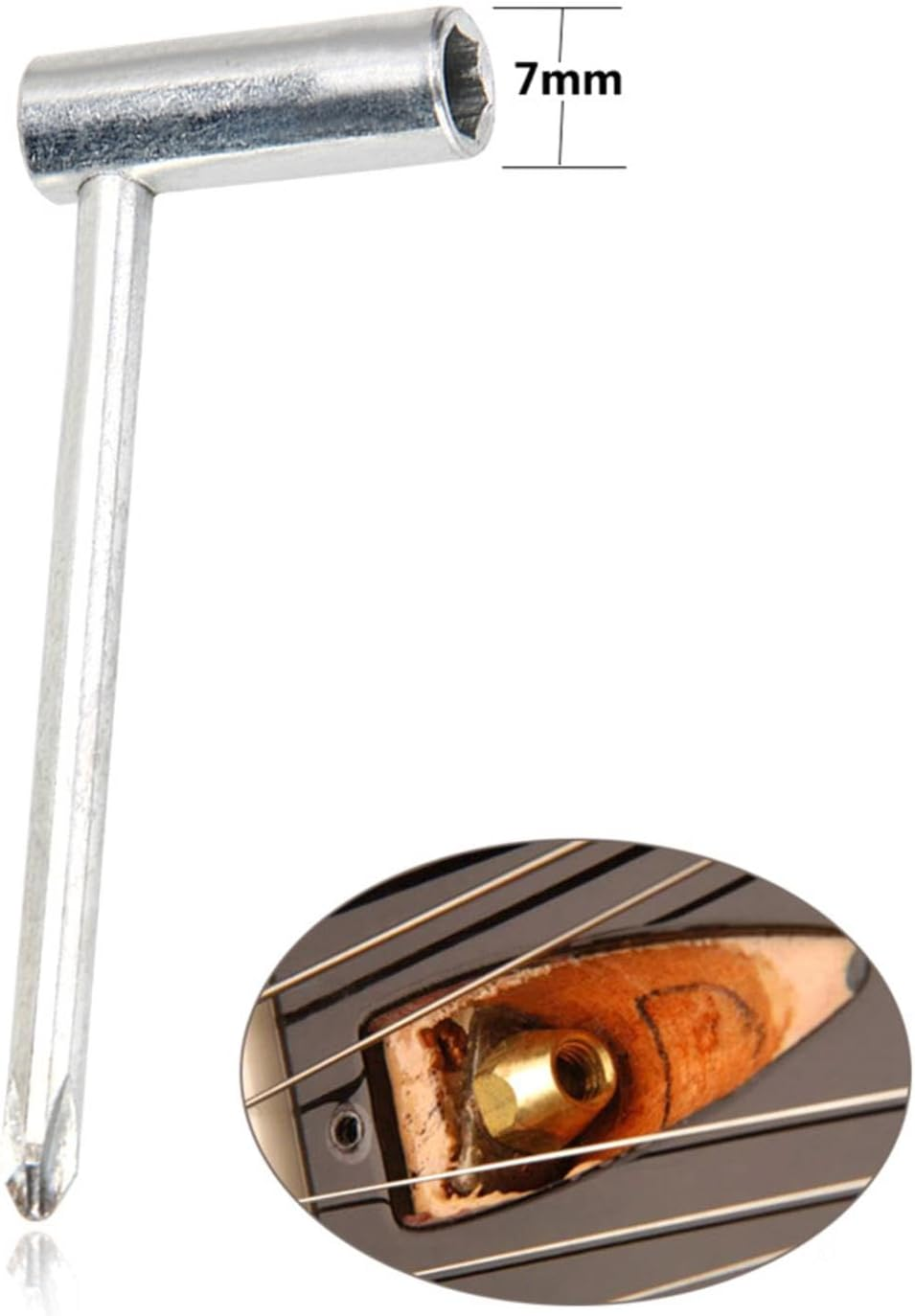 Truss Rod Box Wrench - Guitar Neck Adjustment Tool | Truss Rod Wrench Spanner | Guitar Truss Rod Wrench | Truss Adjustment Wrench | 7Mm/8Mm 5/16"" Part Repair for Electric Guitar Gibson image number 3