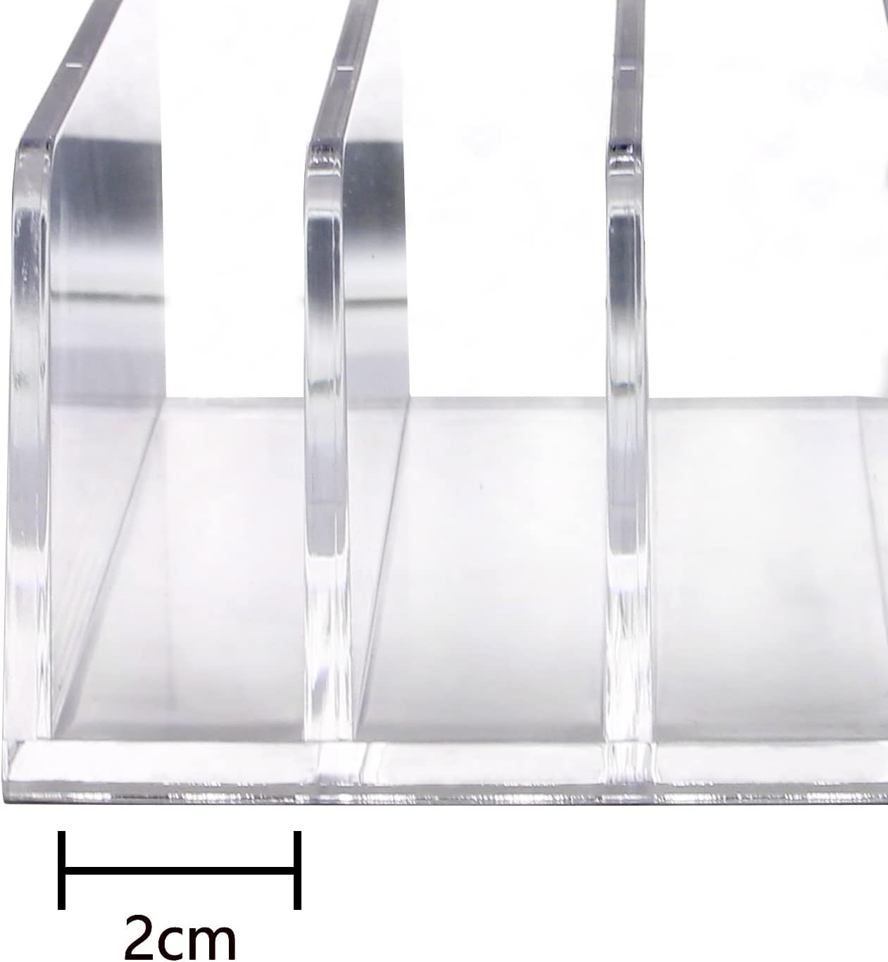 Halyuhn Acrylic Desk Organizer for Sorting Mail, Business Card 2 Pack, 5 Slot Mail Organizer Countertop, Clear Bill Money Divider for Cash Envelope, Acrylic Cell Phone Divider Holder for Charging image number 4