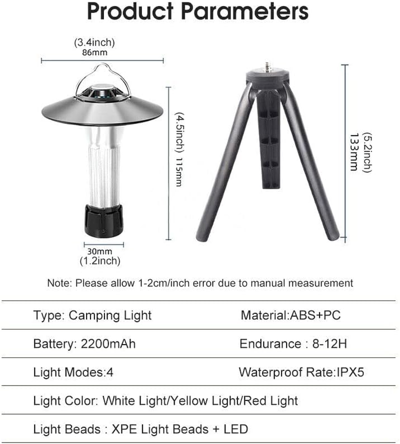 USB Rechargeable Lanterns Portable Hanging Lamp Camping Lights Mini Tent Light image number 2
