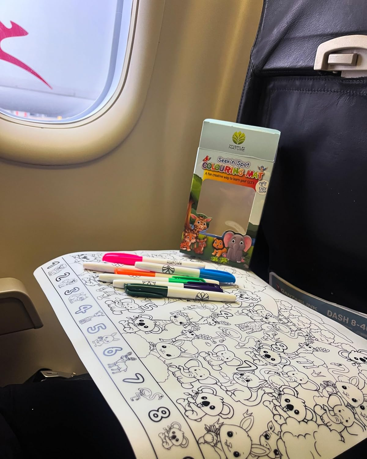 Seek 'N' Spot Silicone Colouring Mat, Animal Theme, Learn Counting, Silicone Drawing Mat, Reusable Silicone Placemat, Doodle Mat