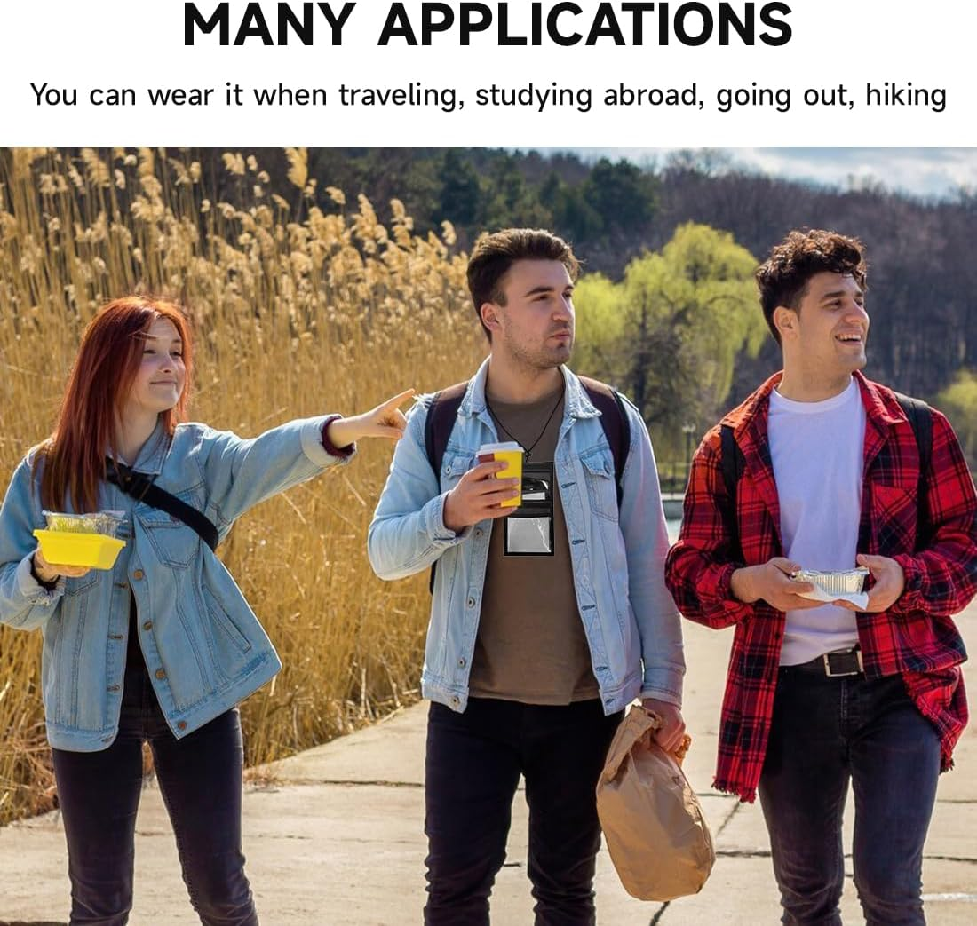 COYUN 1 X Mobile Phone Bag for Men, Neck Pouch for Men and Women, Hidden Theft Protection, Waterproof Travel Wallet, Travel Security Bag with Adjustable Neck Strap for Passport image number 3