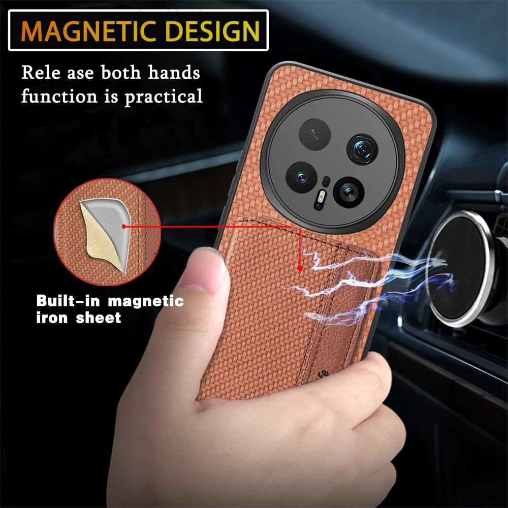 MOJIA Case for Honor Magic8 Pro/Magic 8 Pro, Ultra Thin TPU Non-Slip Shockproof Mobile Phone Case, Protective Cover with Card Pocket and RFID Shielding, Black - Black image number 4