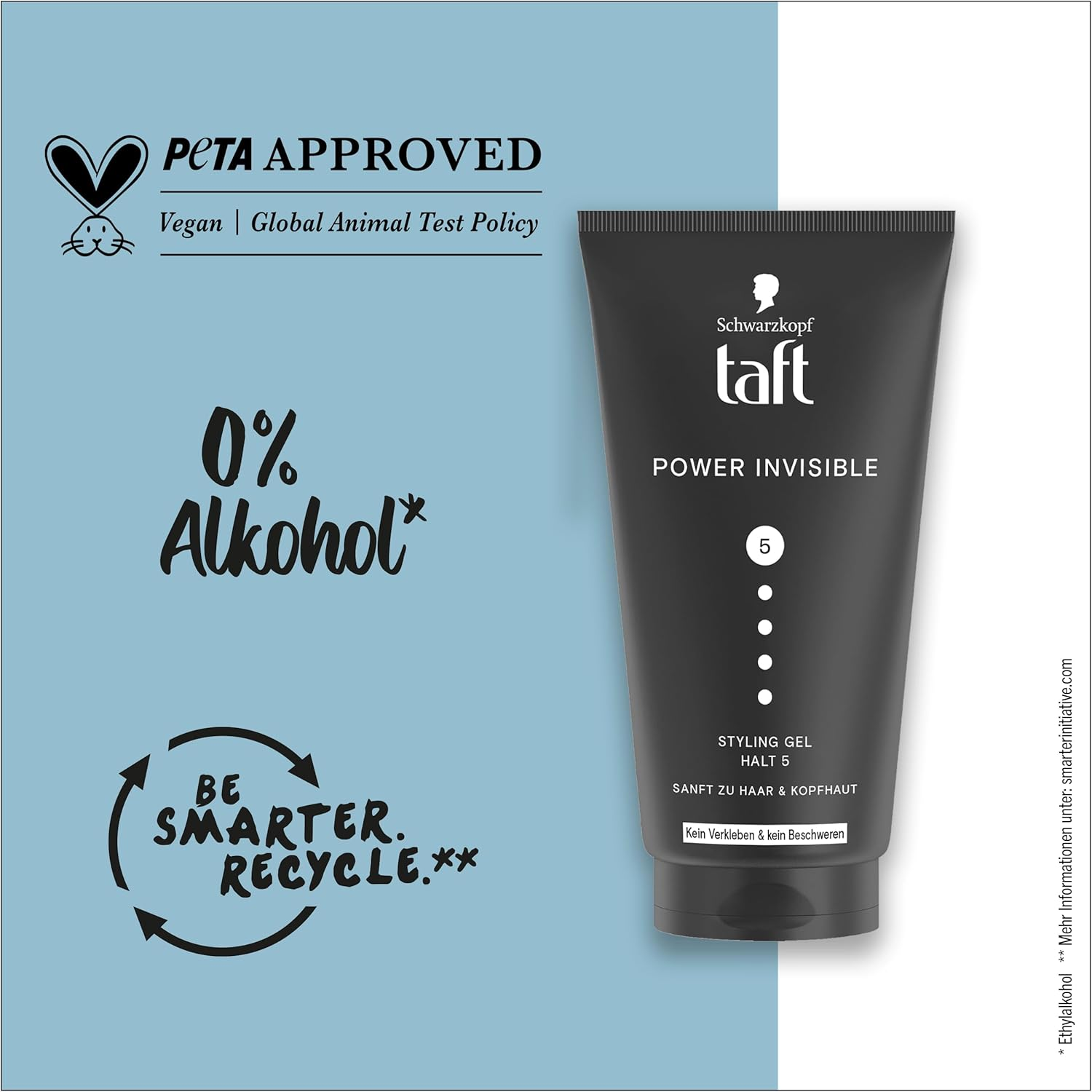 Schwarzkopf TAFT Gel Power Invisible Styling (150 Ml), Hair Gel without Gluing and Weighting, Gentle on Hair and Scalp, Vegan, Hair Styling Gel image number 5