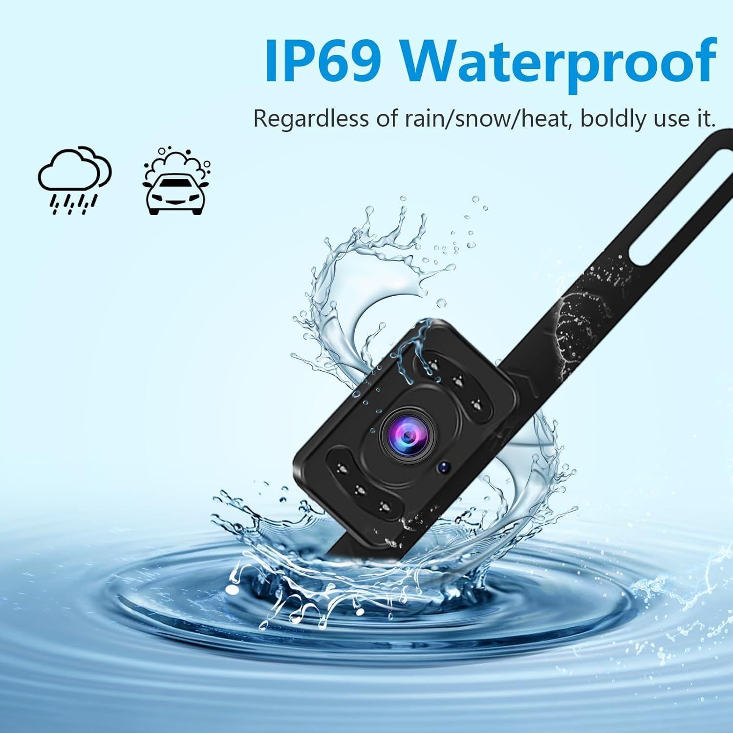 7Inch Monitor with IP69 Waterproof Night Vision Backup Camera Easy to Install,Hd 1080P Delay Free Picture Quality Suitable for Cars, Trucks Suvs Etc. image number 4