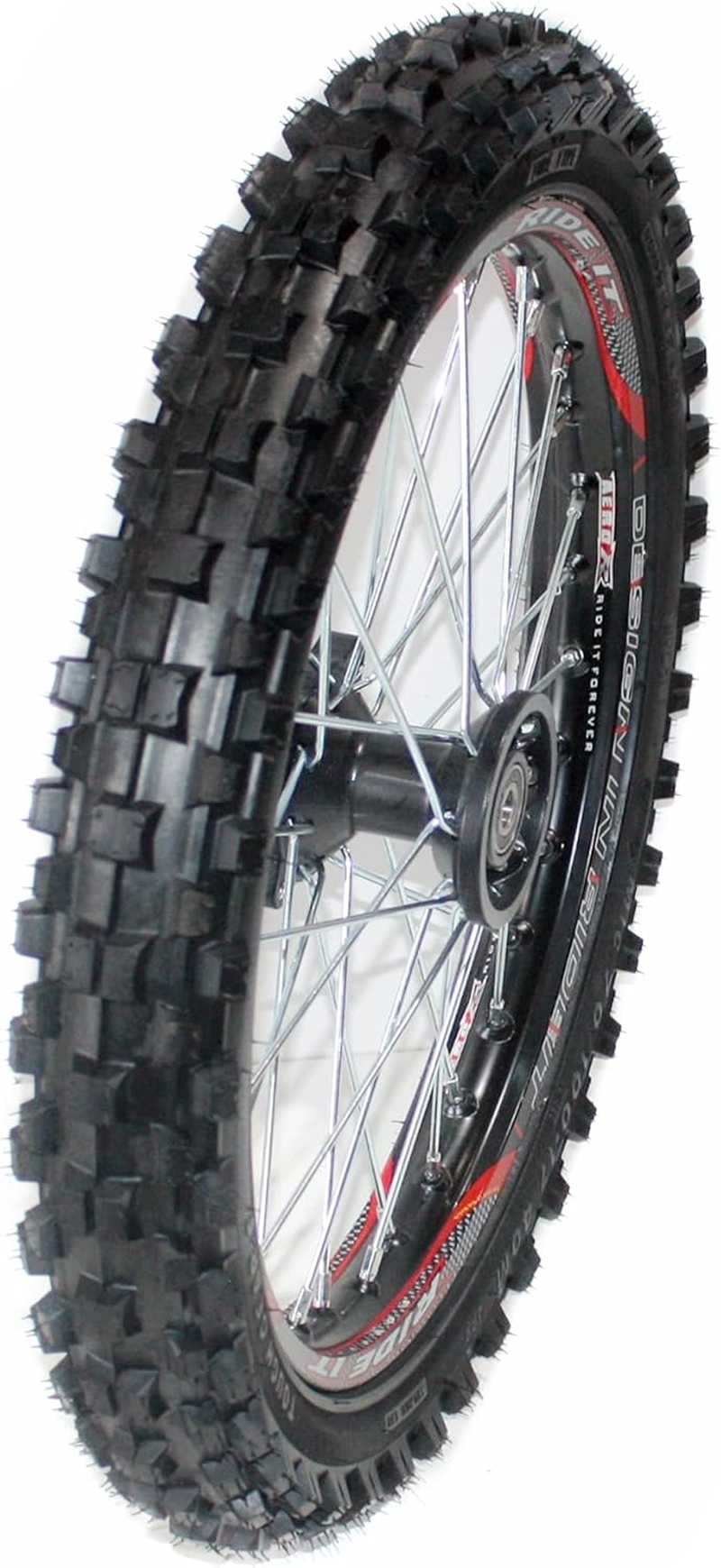 BLACK 15Mm Axle 70/100-17 17" Inch Front Wheel Rim Tyre Tire PIT PRO Dirt Bike image number 2