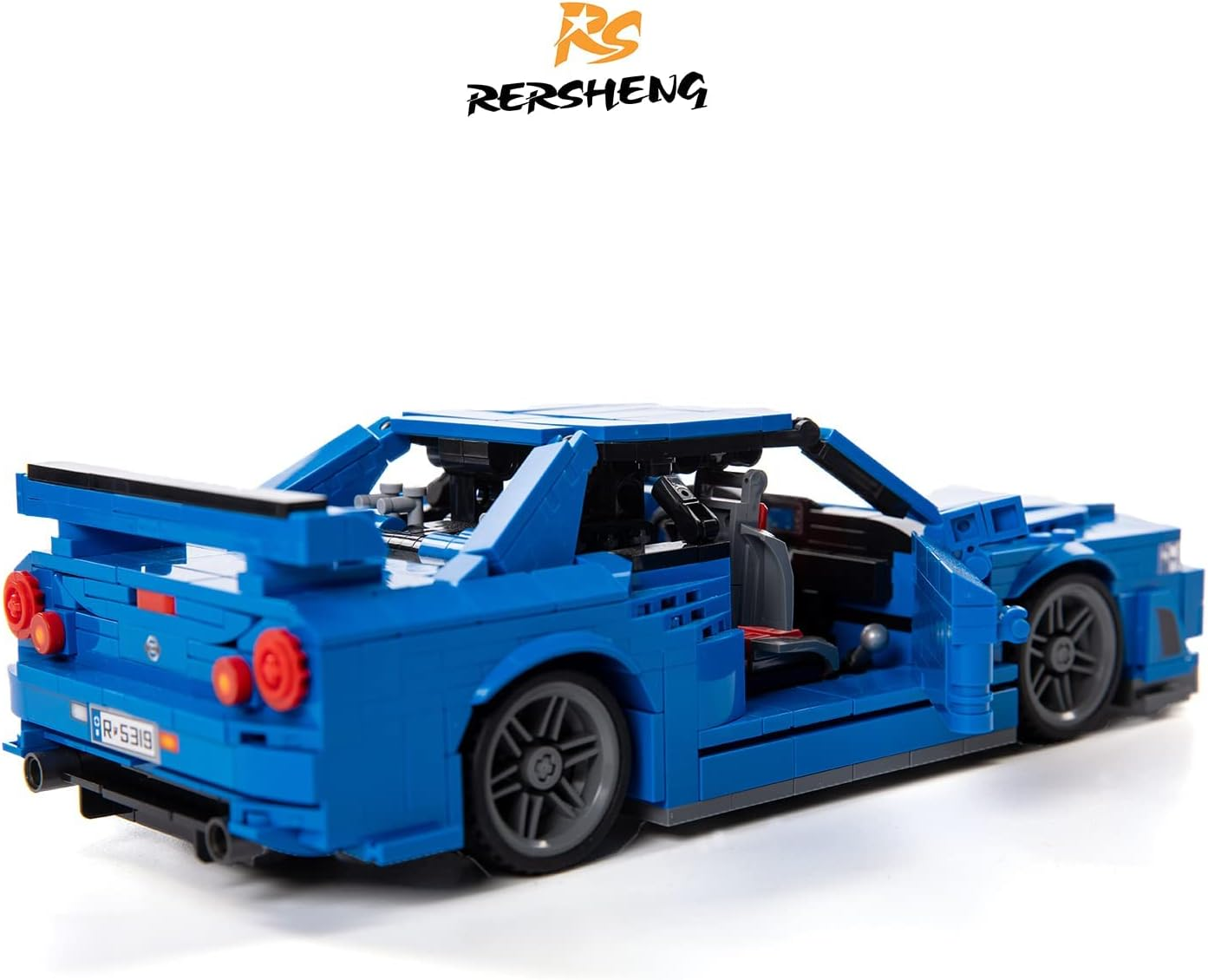 1:14 Scale Super Car Model, Mini Sports Car JDM GTRS R34 MOC Technique Building Blocks and Engineering Toy, Adult Collectible Model Cars Kits to Build(833Pieces) image number 1