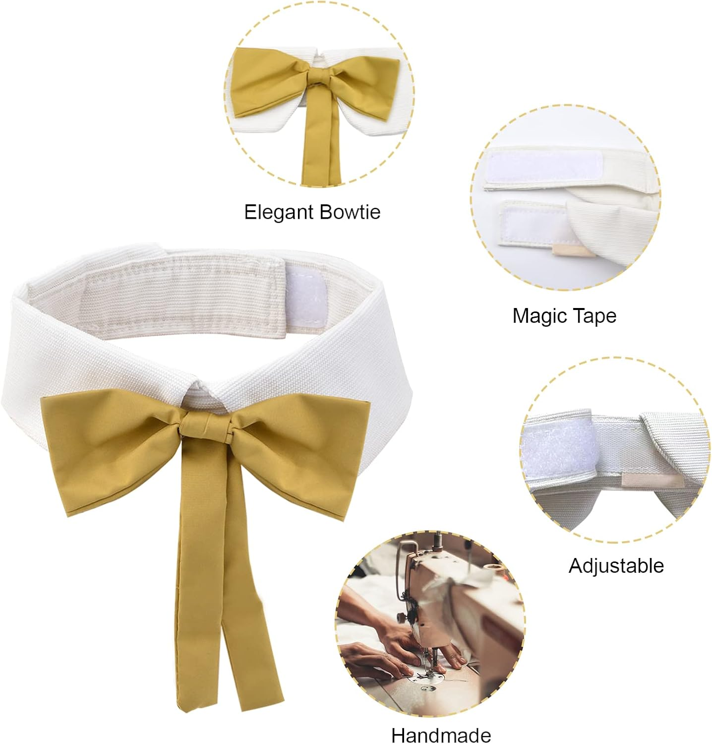 HACRAHO Formal Cat Tie, 1 Pcs Adjustable Cat Collar Tuxedo Bow Tie Collar for Dogs Cats Puppy Party Supplies