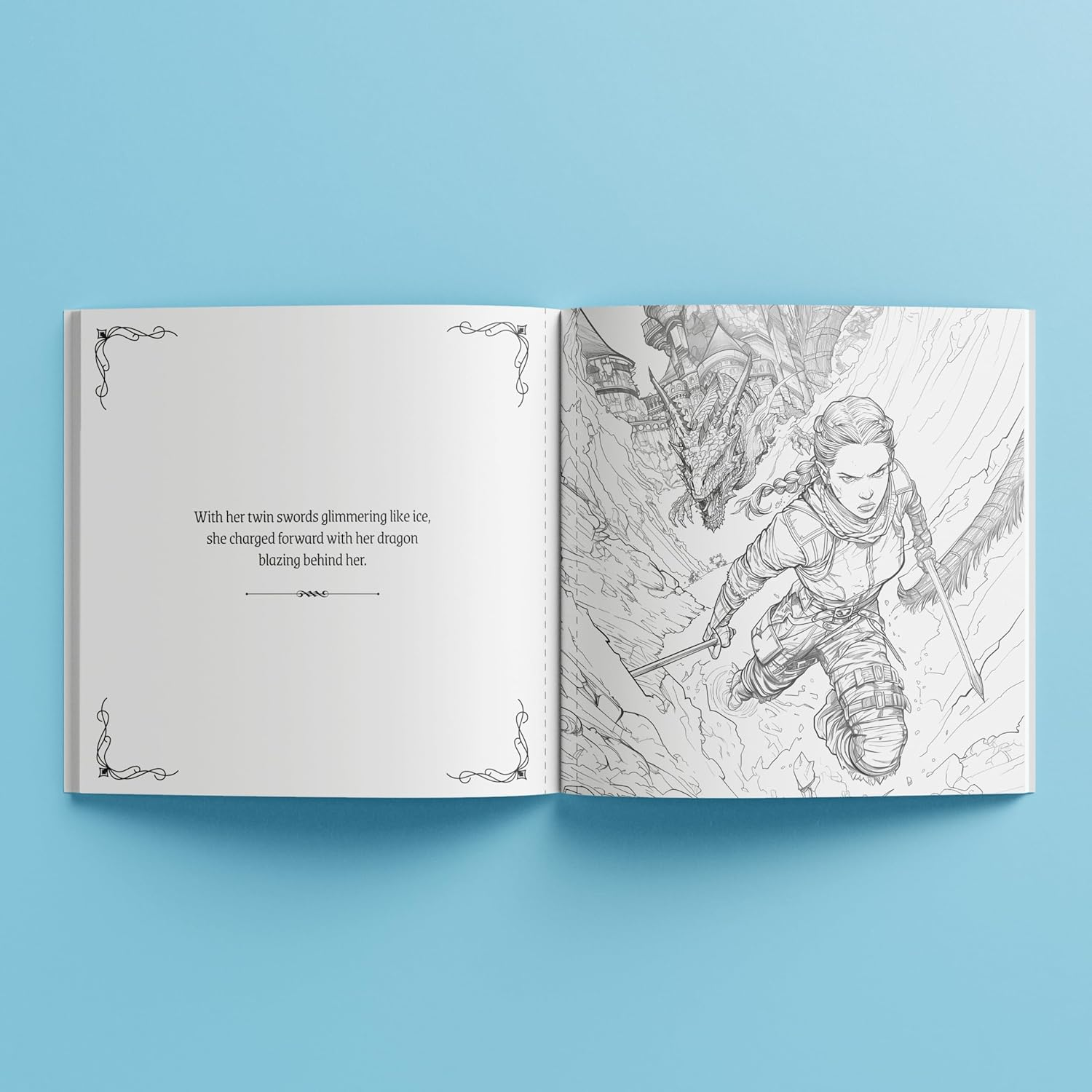 Art Maker Creative Colouring Queen of Dragons &ndash; 48-Page Fantasy Colouring Book Featuring Dragons, Royalty, and Enchanted Castles &ndash; Great for Fantasy Lovers image number 2