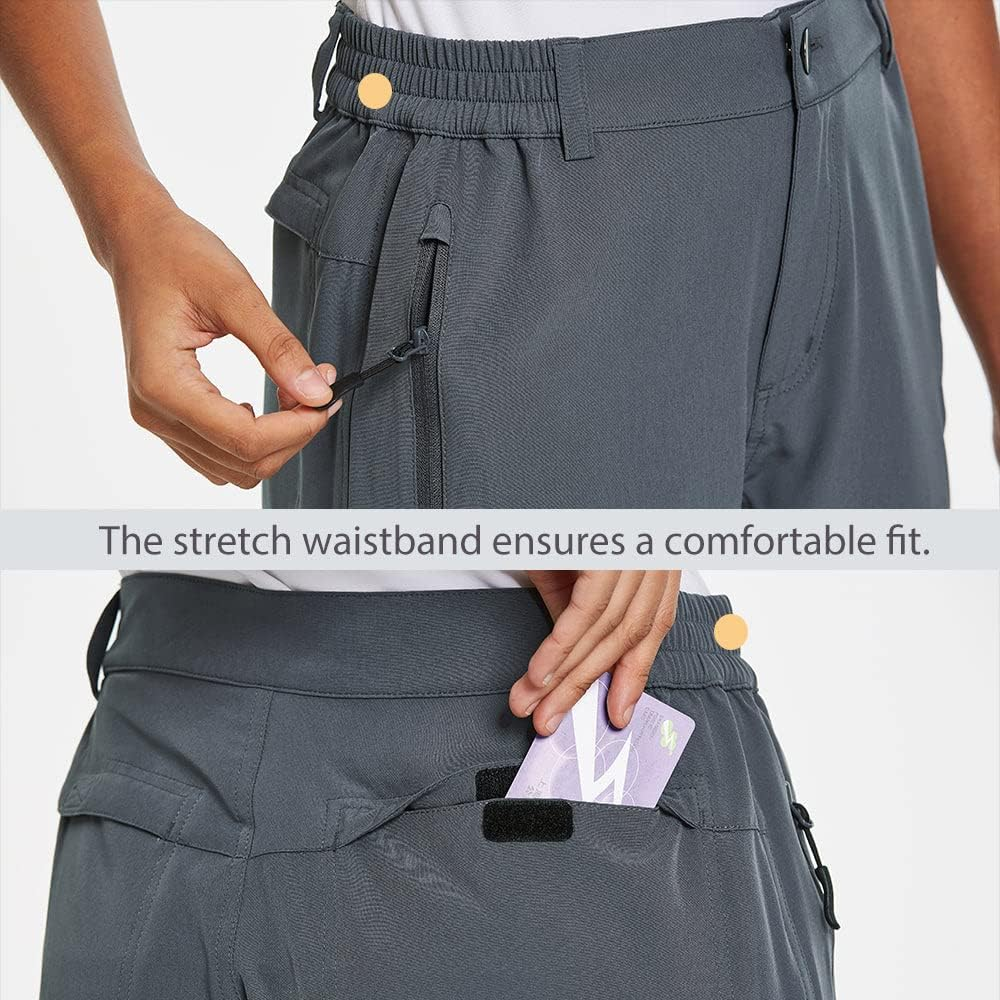 Baleaf Women'S Long Hiking Bermuda Shorts Quick Dry Summer Golf Shorts Lightweight with Pockets UPF 50+ for Camping, Work