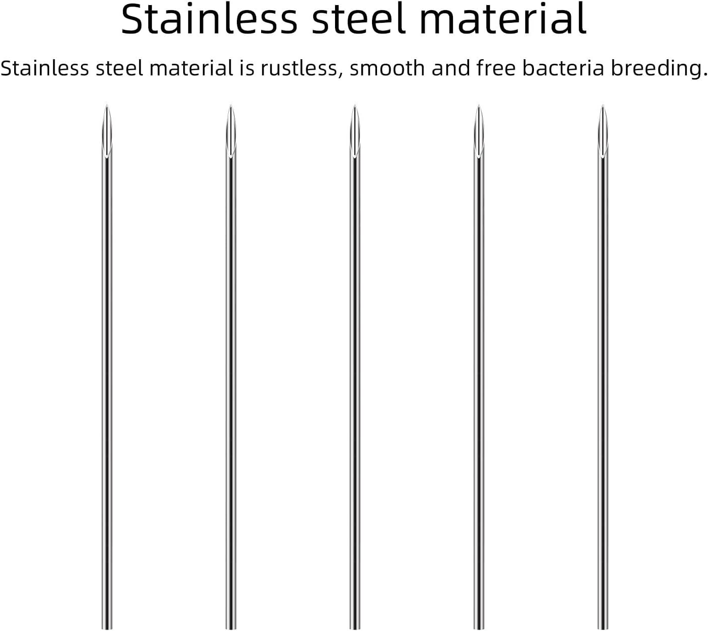 ATOMUS Body Piercing Needles, 10Pcs Stainless Steel Sterile Disposable Ear Nose Navel Nipple Lip Piercing Needles image number 3