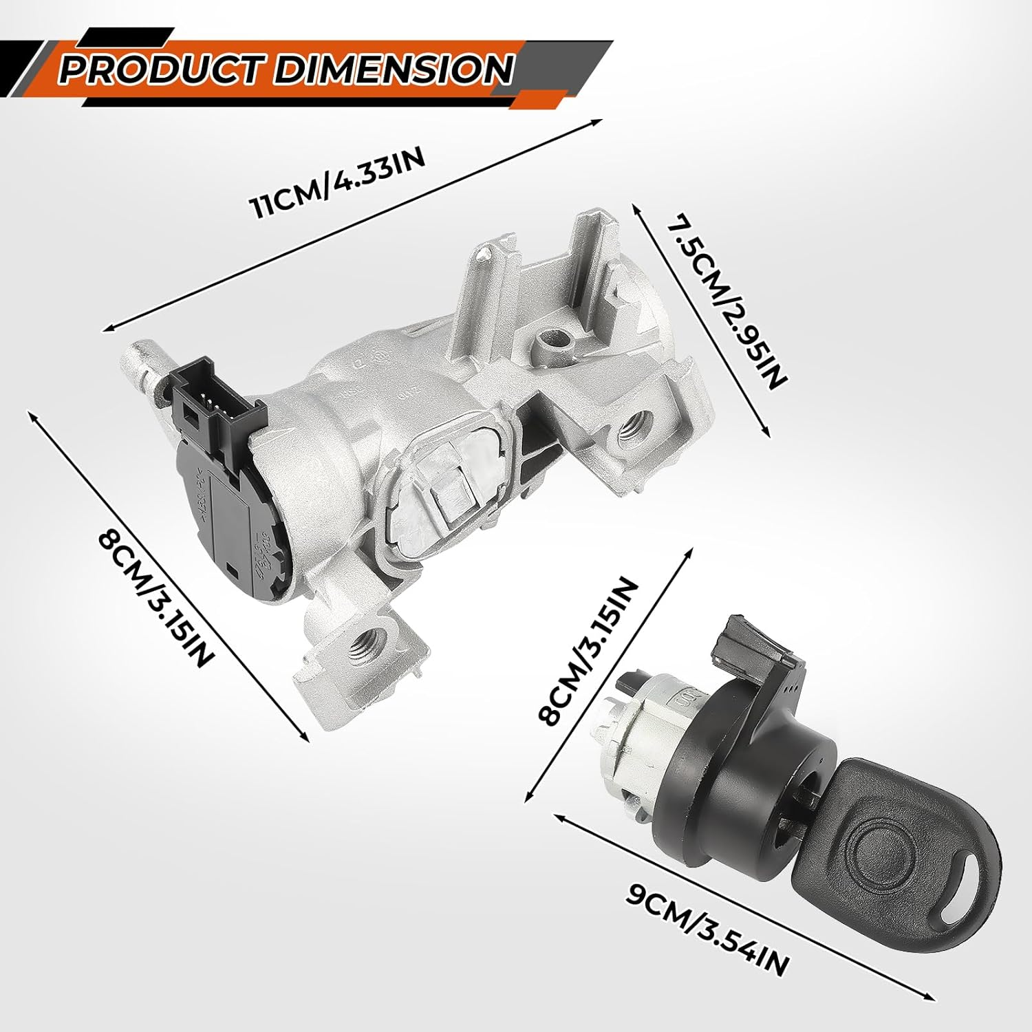 Ignition Switch Kit Lock Cylinder for Volkswagen VW Golf Jetta 2005-2011 MK5 Audi A3 2003-2013 R8 Replace 1K0905851B 1K0905865 5Q0905865A Ignition Lock Cylinder with Key Ignition Switch image number 3