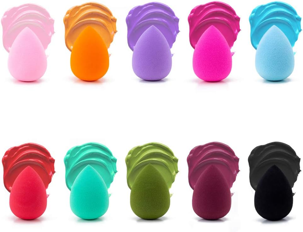 MAGMAC 10 Pcs Perfect Makeup Sponge Set Blender, Beauty Sponge Makeup Blender Flawless for Liquid,Multi-Colored Makeup Sponges image number 4