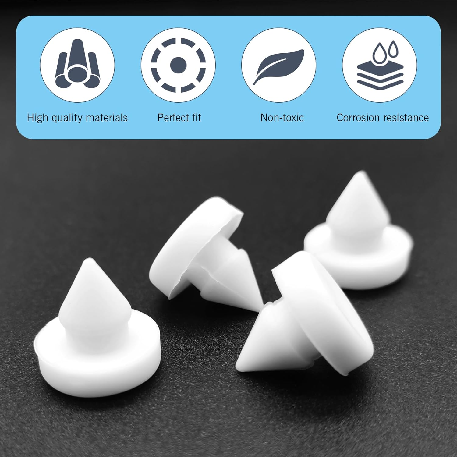 4 PCS Car Brake Pedal Stopper, Wear-Resistant and Corrosion-Resistant Switch Limiter Treadle Pad, Light and Firm Auto Parts, Suitable for Honda CRV Accord Fit 46505-SA5-000 (White) image number 5