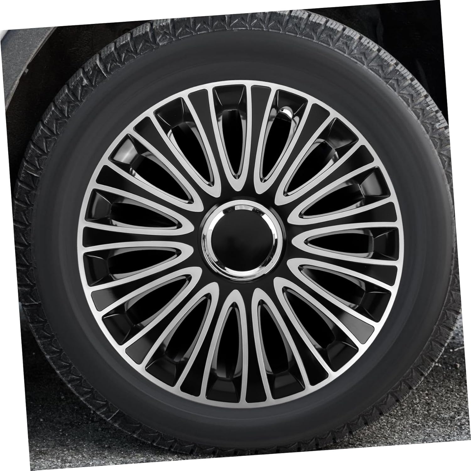 LABRIMP Automotive Hubcap Cover Silver Durable Wheel Center Cap Replacement for Car Rim Decoration Easy Installation image number 5