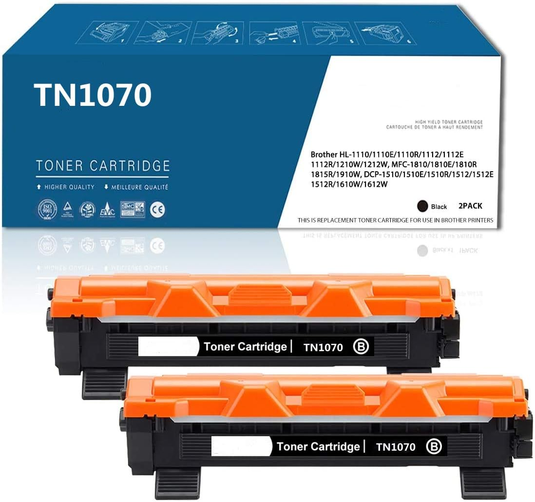 2 Pack Toner Cartridge TN1070 TN-1070 Compatible with Brother HL-1110 HL-1111 HL-1112 DCP-1510 DCP-1512 MFC-1810 MFC-1815 MFC-1910W image number 3