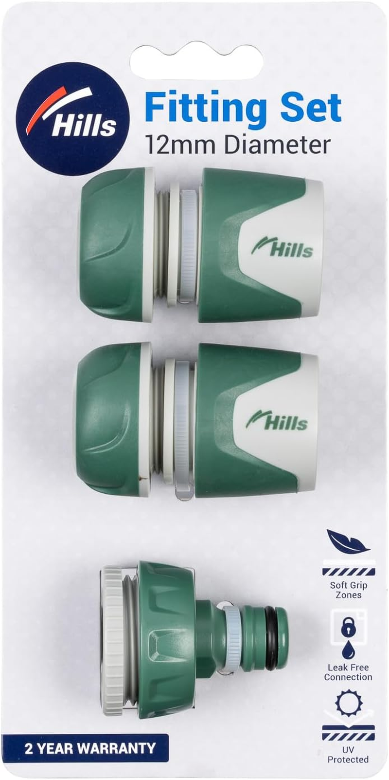 Hills Plastic Garden Watering Hose Fitting Set, 12 Mm (3-Pieces) image number 1