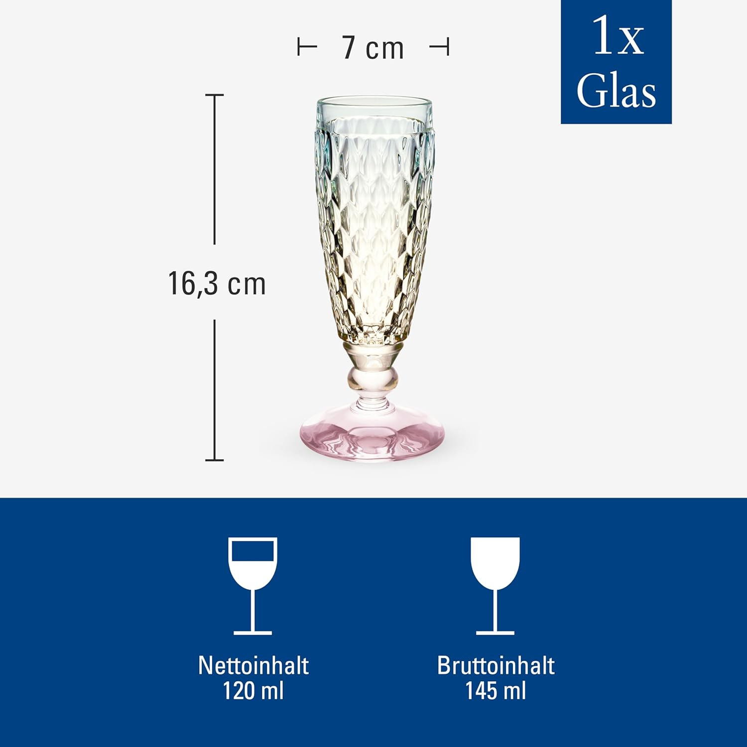 Villeroy & Boch - Boston Pearl Champagne Glass Pearlescent Colour, Dishwasher-Safe, Glass for Champagne or Sparkling Wine, Prosecco, Champagne Flute, Champagne & Crystal