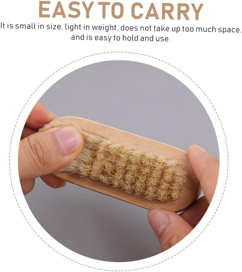 Beaupretty Double-Sided Fingernail Cleaning Brush for Men and Women, Oval Pig Bristle Nail Scrub Tool in Beige, Home Manicure and Pedicure Nail Cleaning Accessories image number 6