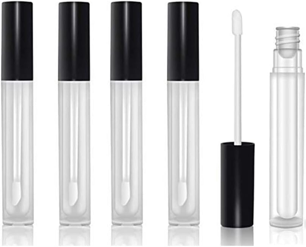 10 Pcs 10Ml DIY Clear Refillable Empty Lip Gloss Tubes Lip Balm Lipstick Tube Black Cap with Rubber Inserts and Transfer Funnel Tube for DIY Lipstick Makeup image number 2