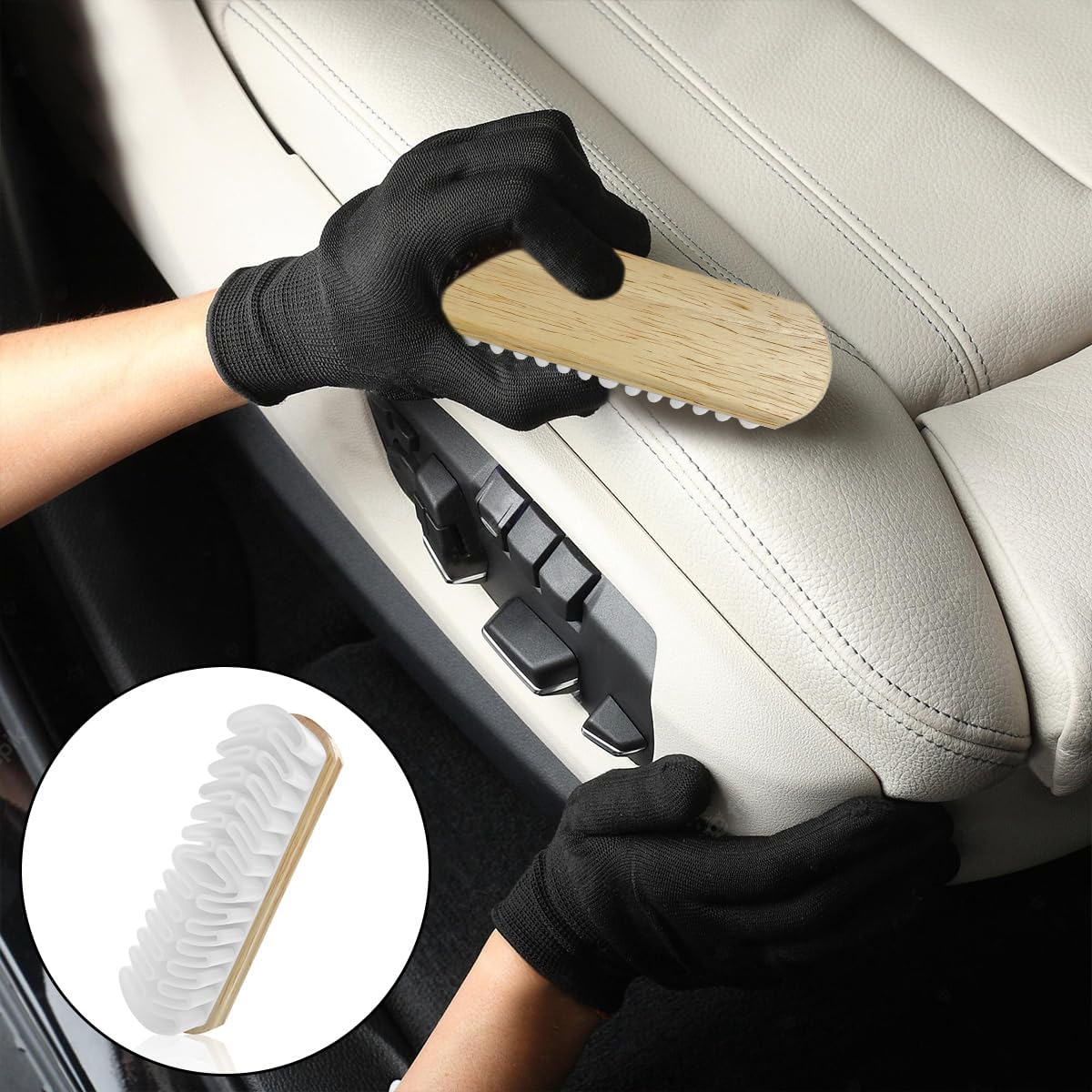 Suede Cleaning Shoe Brush, Nubuck Wood Brush for Jackets, Furniture, Boots (Brown) image number 6