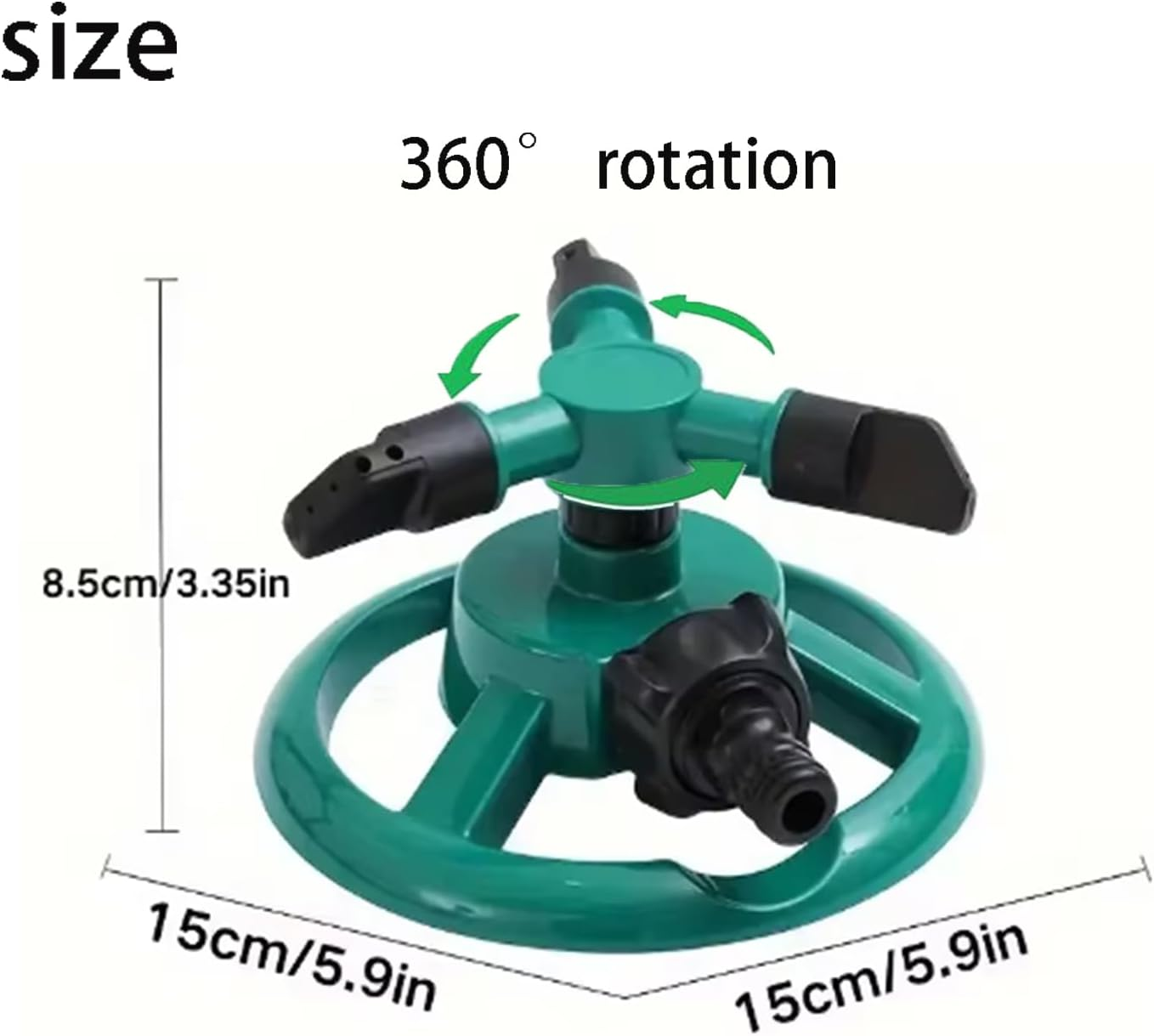 Garden Sprinkler, Lawn 360 Degree Rotating Lawn Sprinkler, Large Area Gardening Watering System image number 2