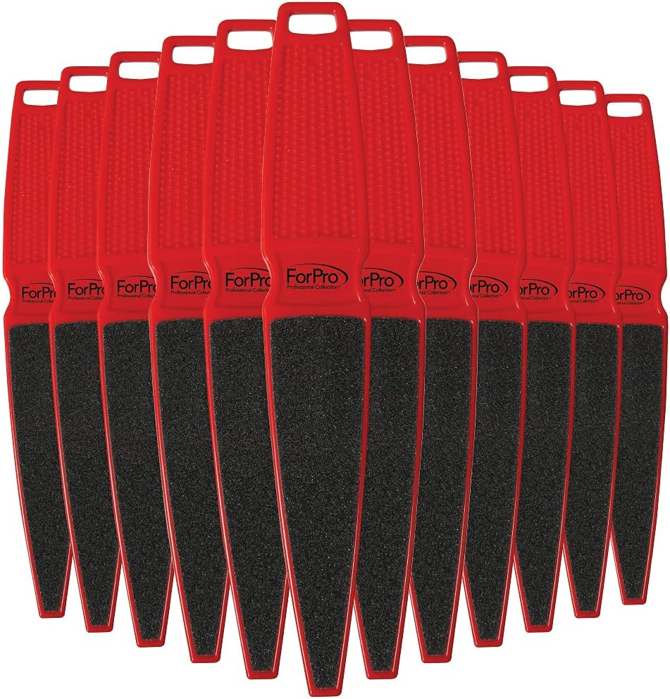 Forpro Professional Collection Pedicure Paddle Foot File, Double-Sided Foot File for Heels, Disposable & Sanitizable, 80/120 Grit, Red, Pack of 12 image number 3