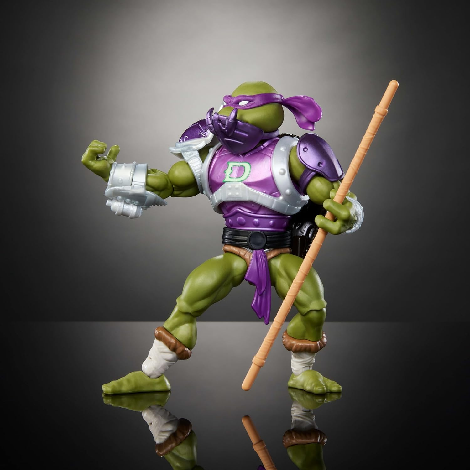 Masters of the Universe Origins Turtles of Grayskull Donatello Reptile Wars Posable Action Figure, Teenage Mutant Ninja & Motu Crossover Donnie Toy image number 4
