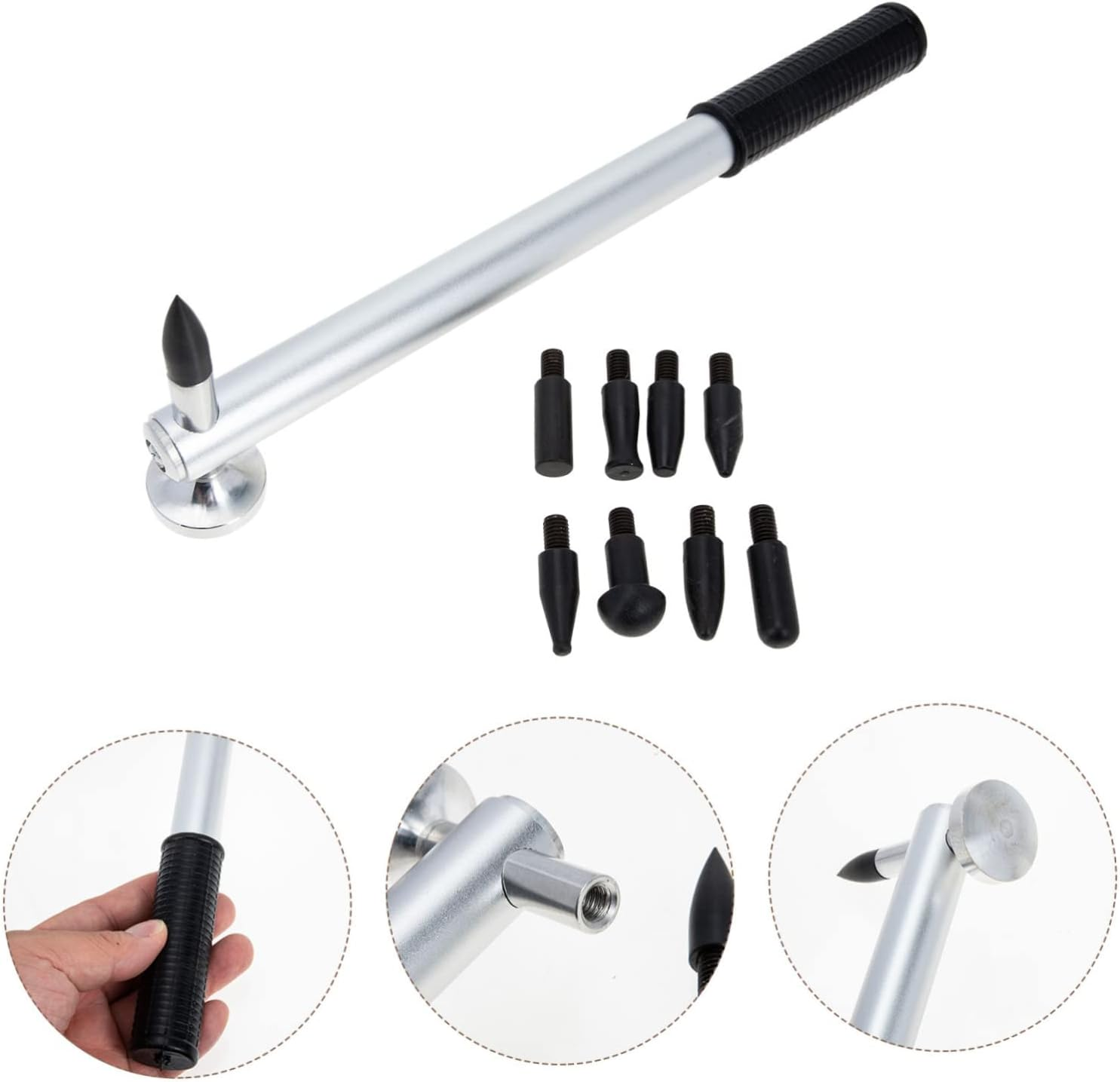 EXAOMBLE Car Percussion Repair Hammer Tool Set 9 Replaceable Heads Sheet Metal Hand Tool for Auto Dent Removal Bodywork in Automotive Repair image number 2