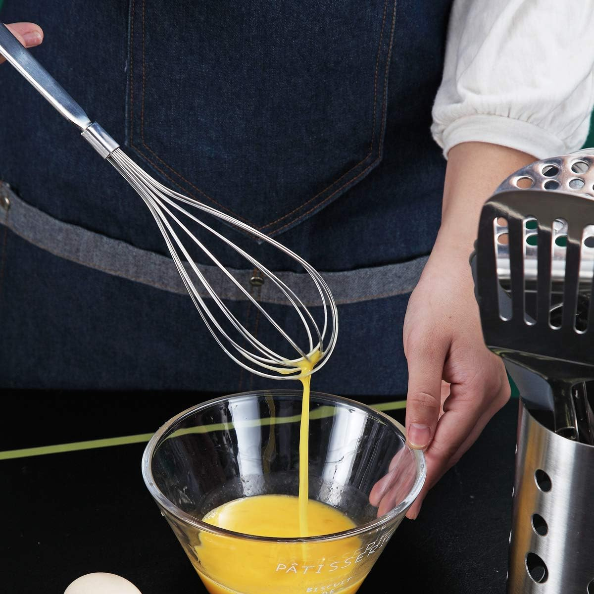Whisk, Berglander Whisks for Cooking, Stainless Steel Balloon Whisk, Sturdy Kitchen Wire Whisk Set for Cooking, Baking, Blending, Whisking, Beating, Stirring, Dishwasher Safe, Easy to Clean image number 5