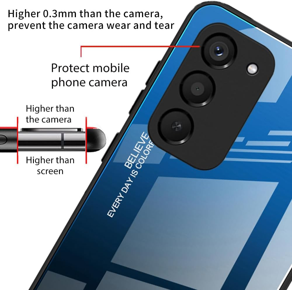 DEDUX Case for Xiaomi Redmi 15 5G Mobile Phone Case, Gradient Glass and TPU Protective Case Cover for Xiaomi Redmi 15 5G (Blue/Black) image number 1