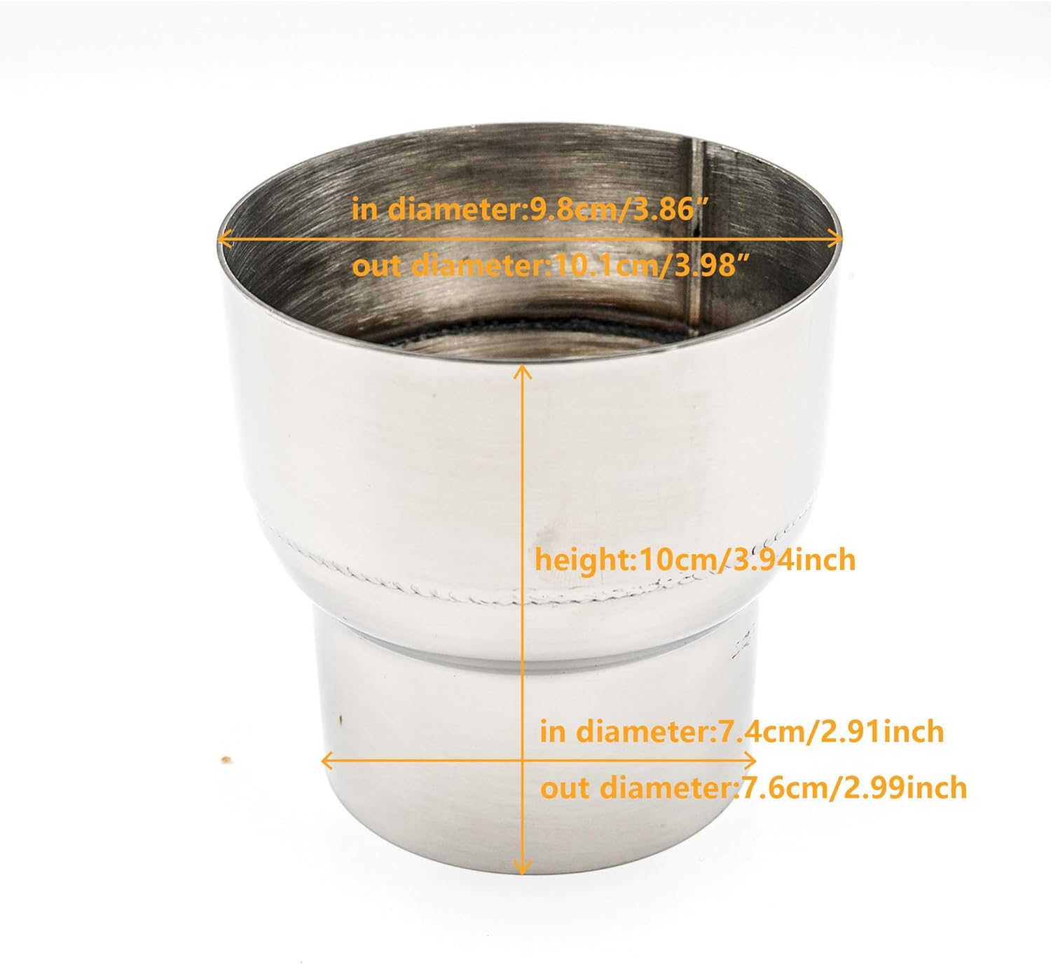 3" ID to 4"OD Exhaust Pipe Connector Stainless Steel Reducer Adapter NEW image number 3