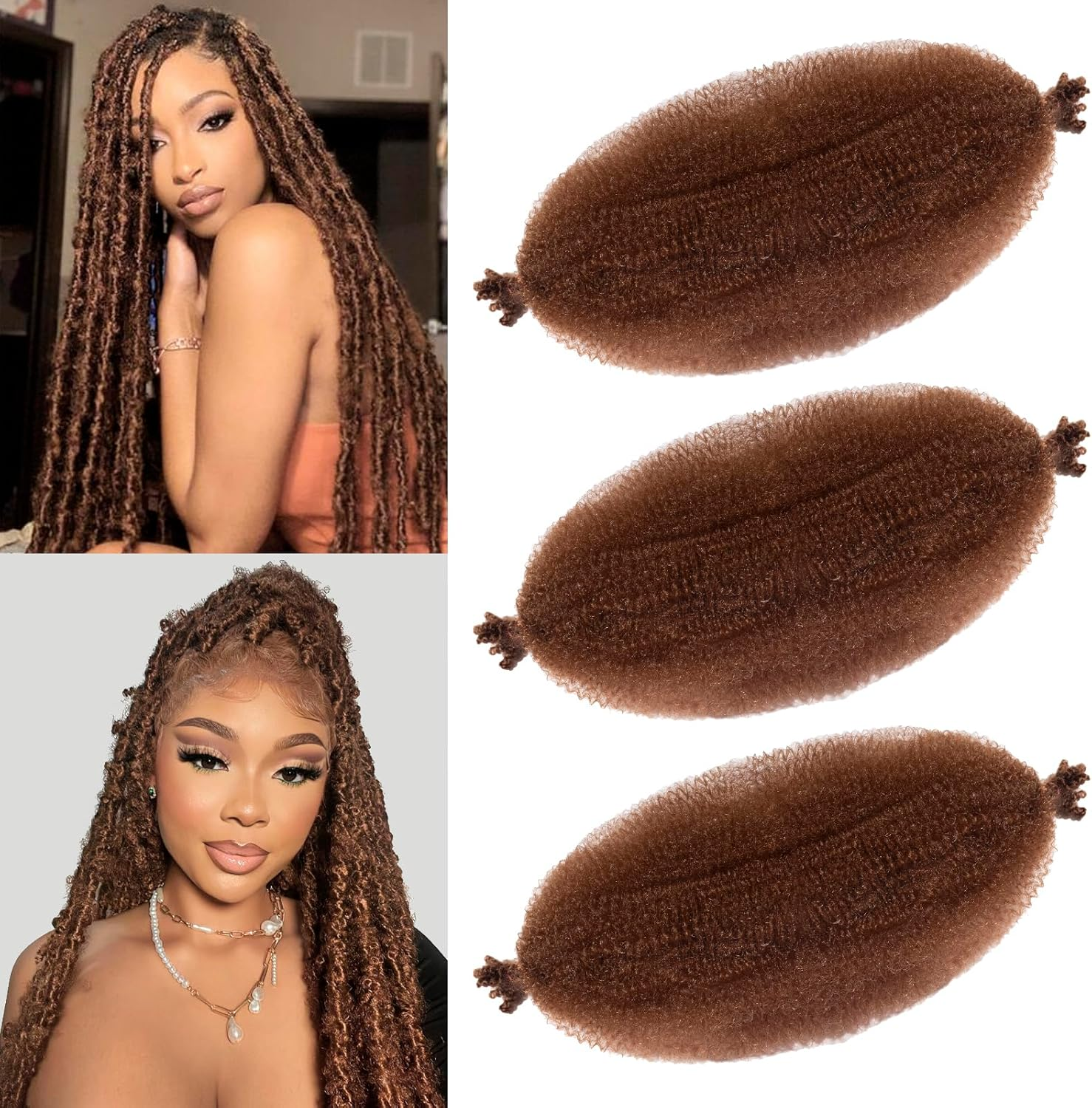 Springy Afro Twist Hair Pre Fluffed Marley Twist Braiding Hair Spring Twist Hair Wrapping Hair for Soft Locs Hair Extensions (30#, 24 Inch(Pack of 3))