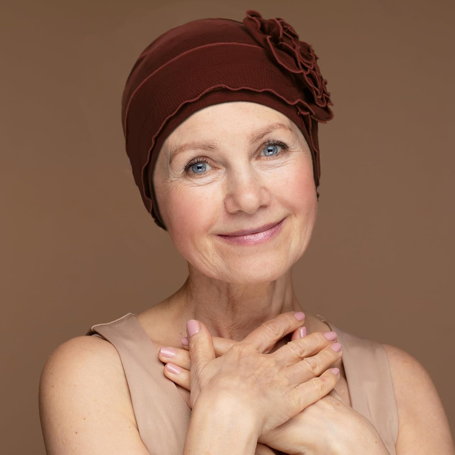 Dumrotite 4 Pieces Cotton Chemo Headwear for Women, Breathable Cancer Headwear Elastic Chemo Hats for Women with Hair Loss image number 4