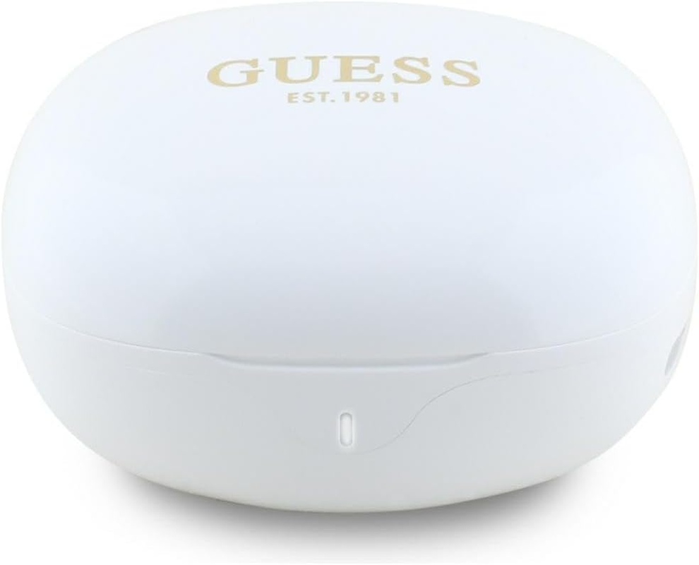 TWS CG Mobile Guess Flat Classic Logo Electroplated Headphones White