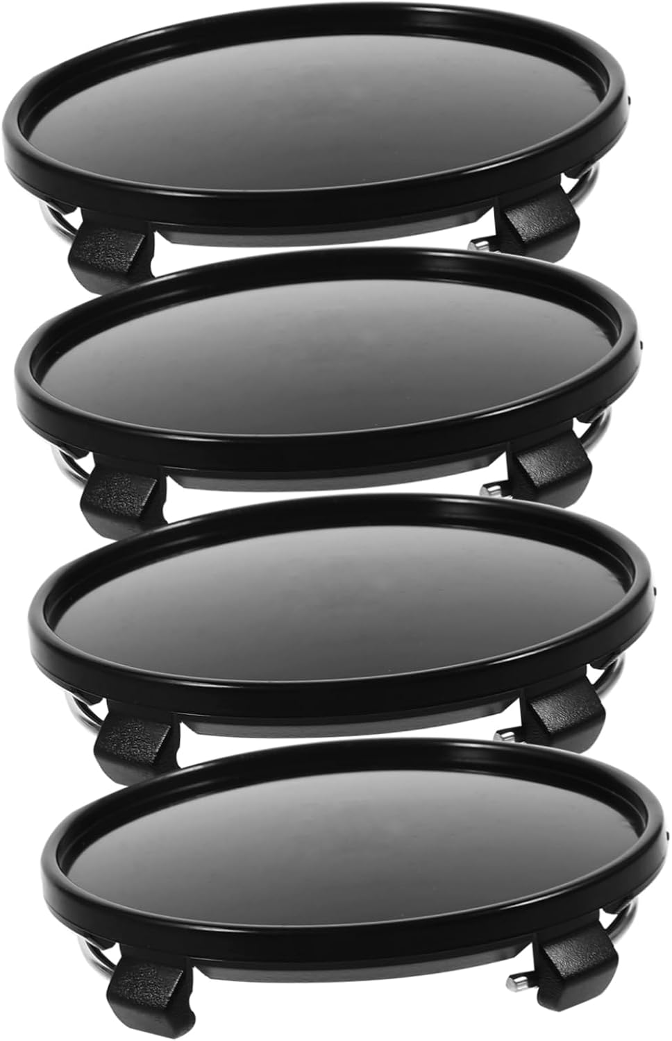 Happyyami 4Pcs Vehicle Wheel Center Caps Black Automotive Rim Hub Covers Replacement Accessories for Car Wheel Hub Decoration Suitable for Season Use image number 5