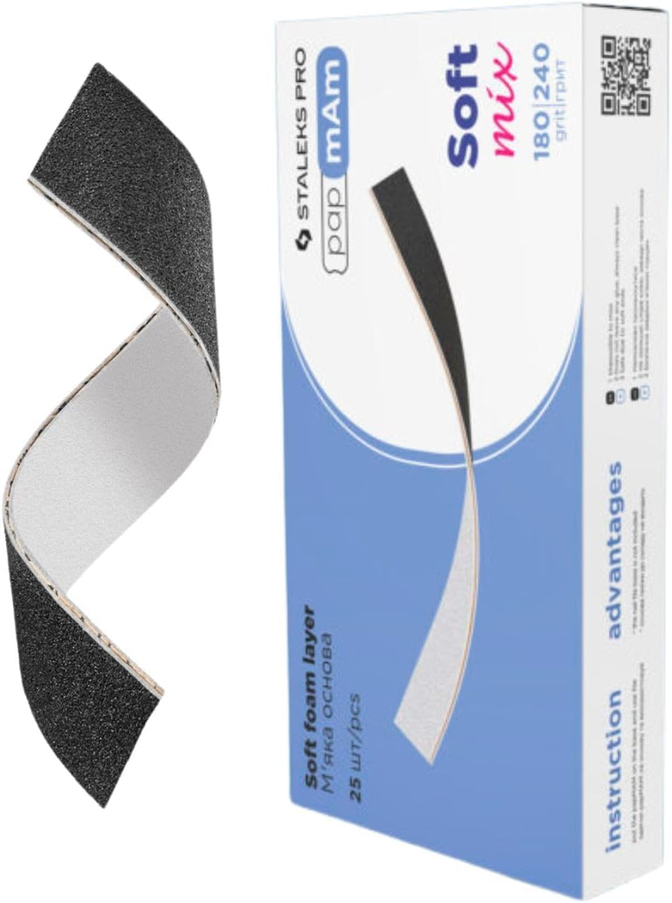 STALEKS Expert Papmam DFCEMIX-20-180/240 Soft Double-Sided Interchangeable File Sheets, Grit 180/240 G