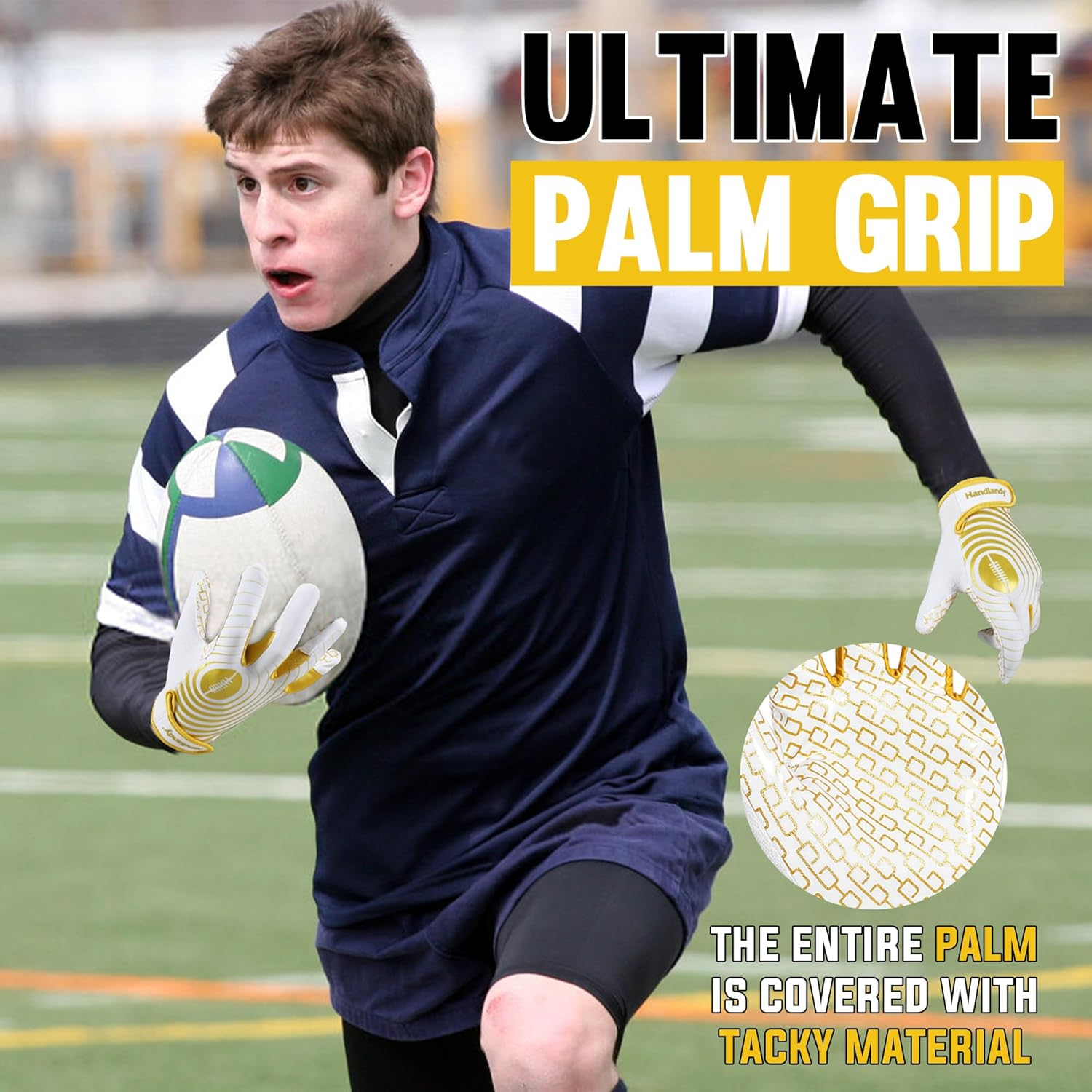 AIGEVTURE Mens Football Gloves Wide Receiver Gloves Youth Sticky Receiver Gloves Mens Receiving Gloves Best Gifts image number 7