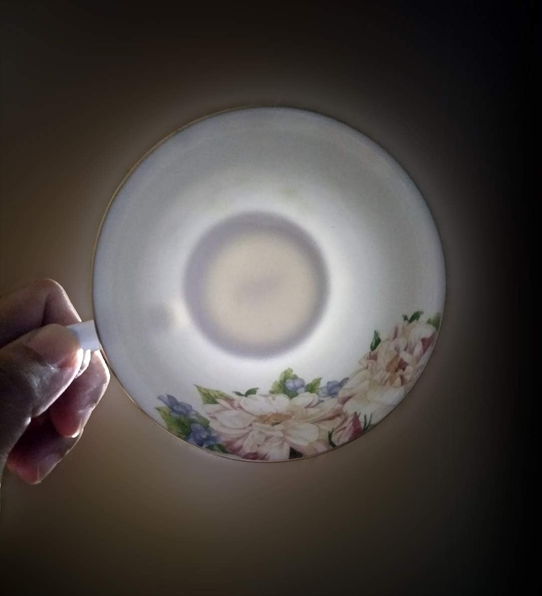 Jinglory Tea Cups,Floral Tea Cups and Saucers Set with Spoon,Bone China Tea Set,Coffee Cups,Tea Sets for Adults/Women/Men/Friends Tableware 10.5X5.8 Pink - Blue image number 7