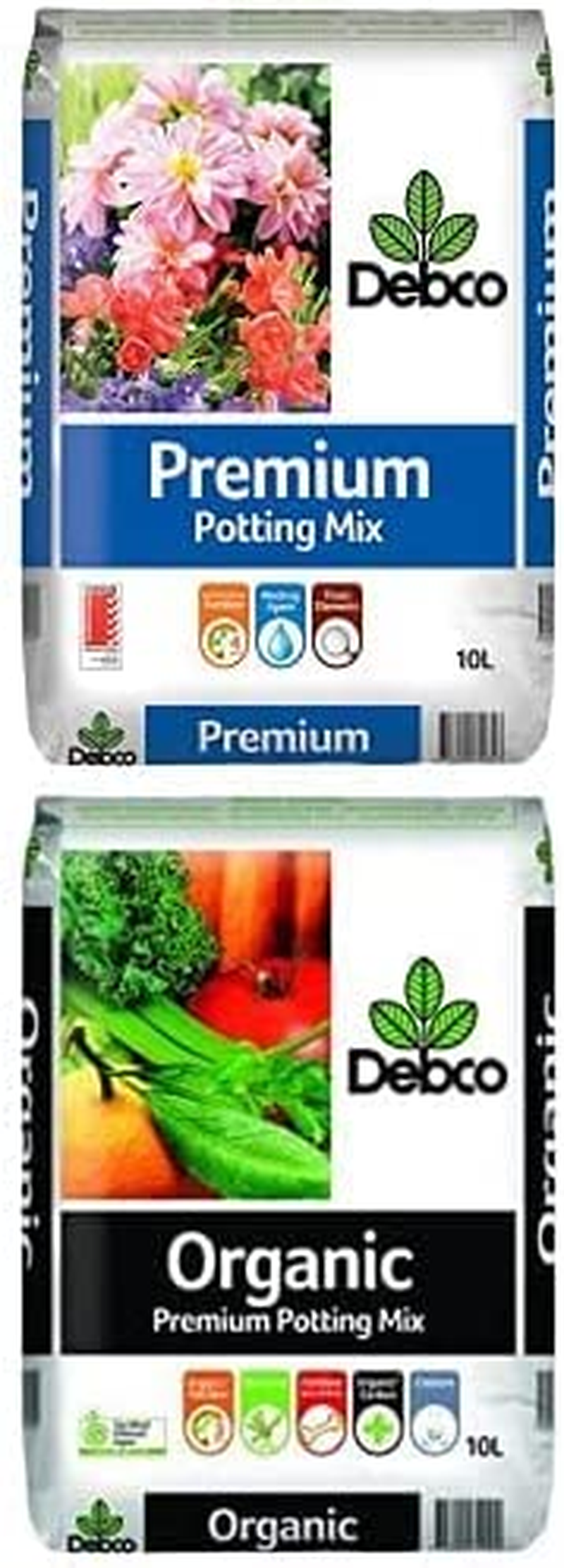 Debco Premium Potting Mix (10L) + Debco Organic Premium Potting Mix (10L)